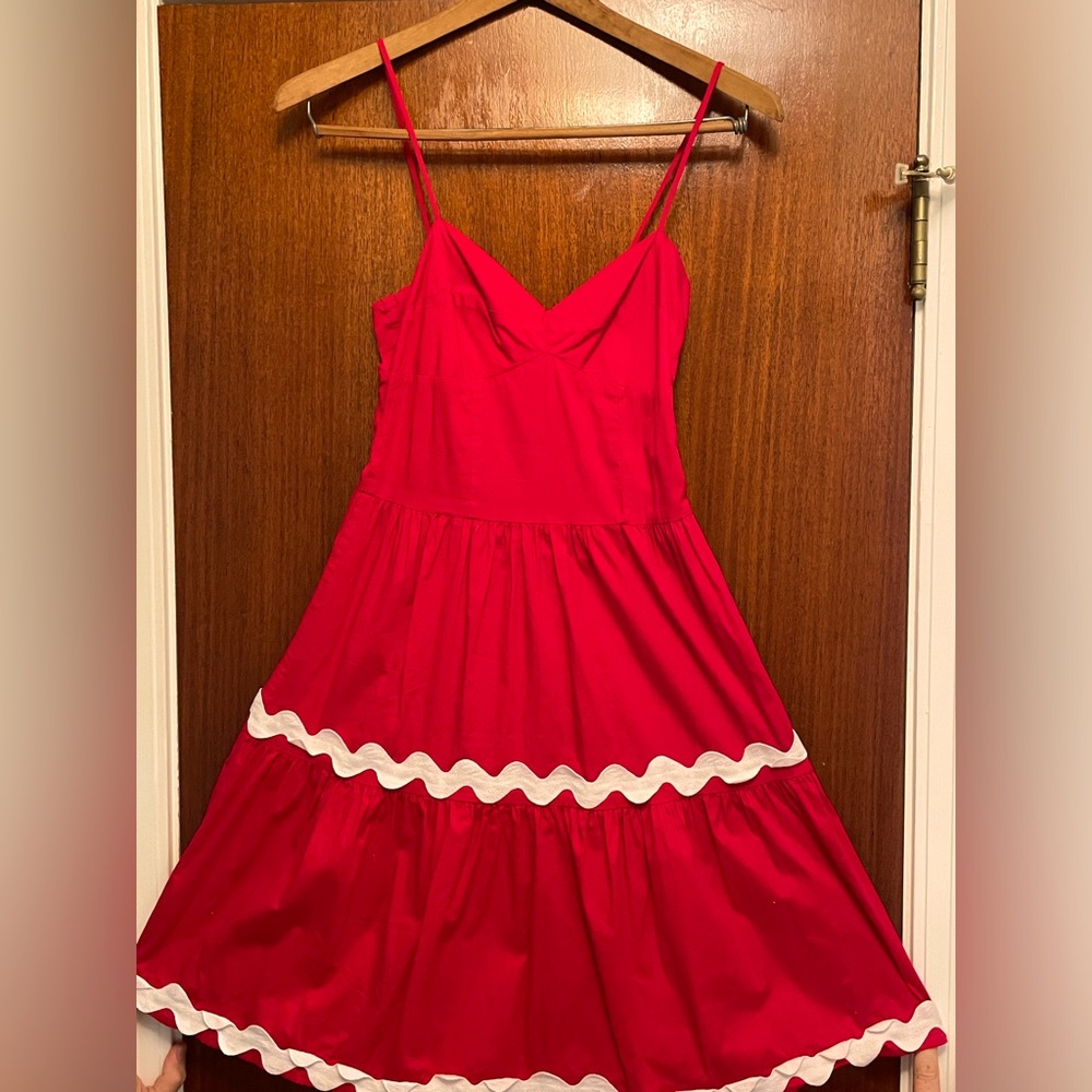 Red and white dress